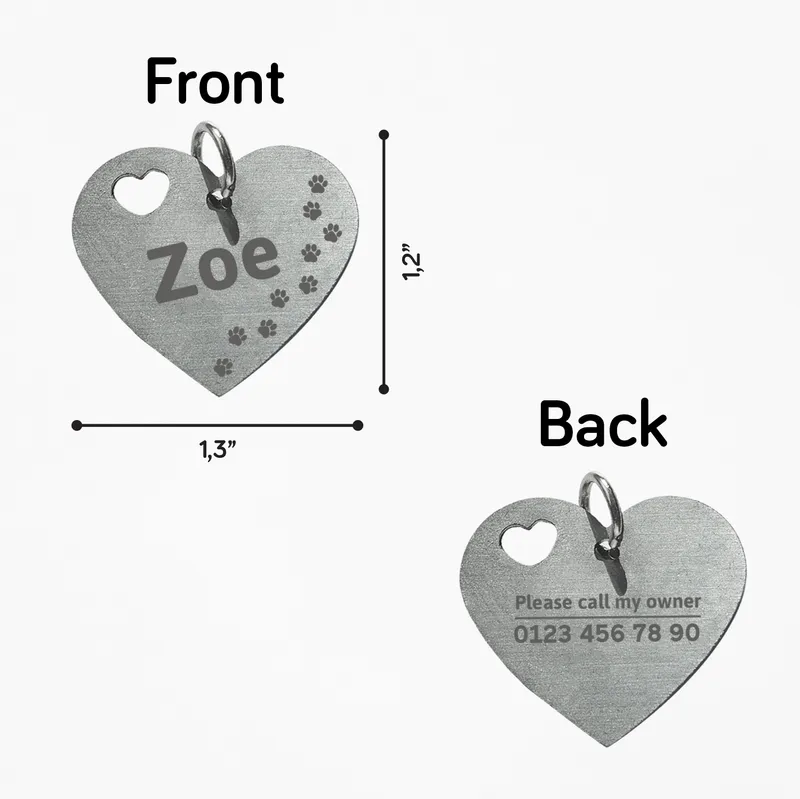 Personalized Pet ID Tag with Custom Contact Information