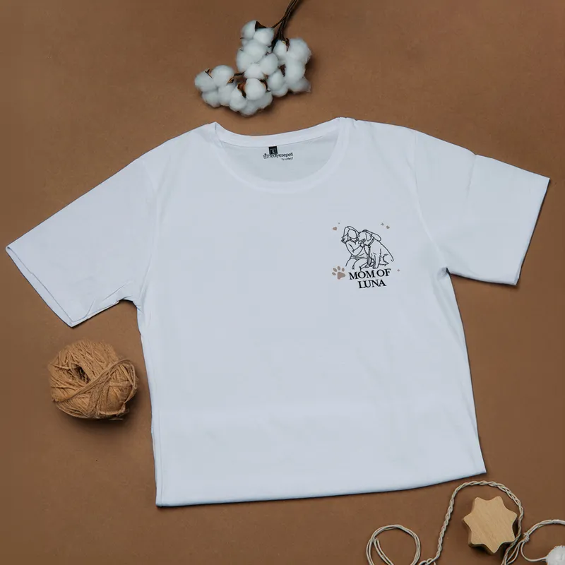 Personalized Pet Mom Line Art Name T Shirt