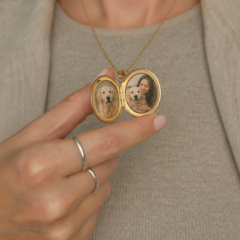 Personalized Pet Mom Photo Locket Necklace