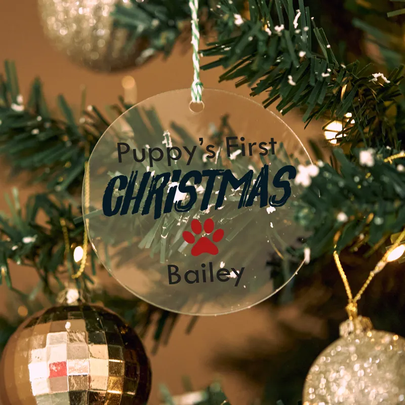 Personalised Pet Christmas Ornament with Name