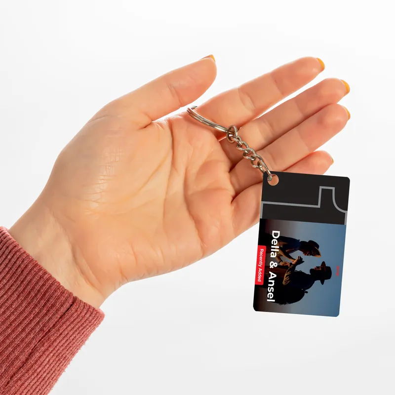 Personalized Photo Acrylic Lovestory Keychain for Couples