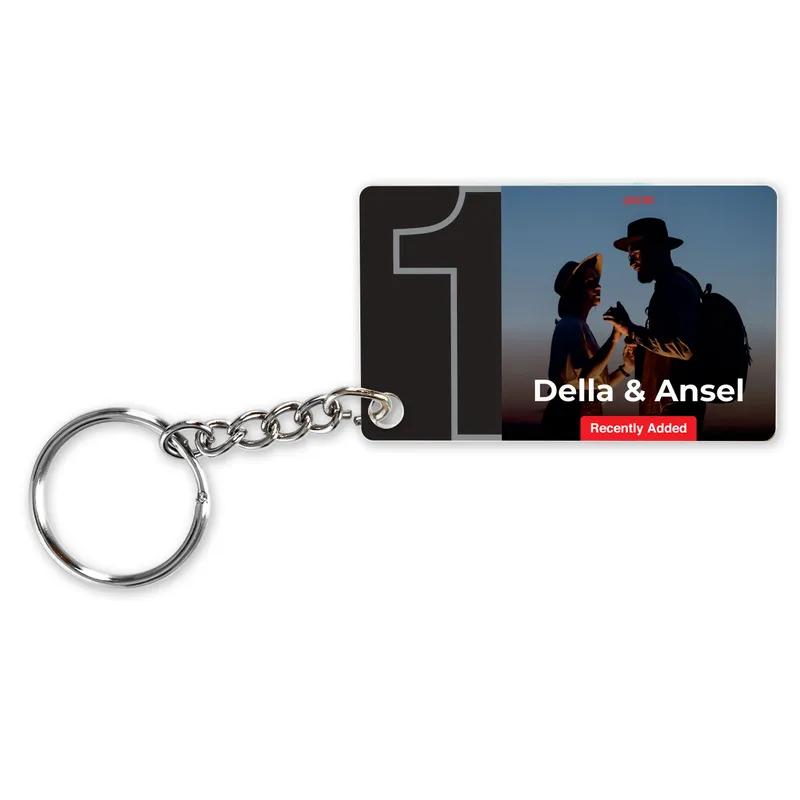 Personalized Photo Acrylic Lovestory Keychain for Couples