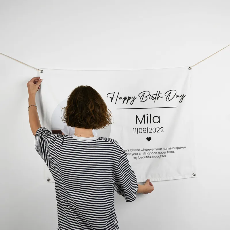 Personalised Photo and Message Birthday Banner 70 x 95 cm