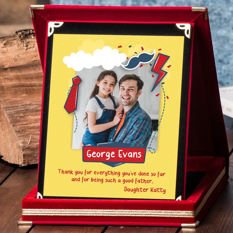Personalised Photo Plaque for Dad with Custom Message