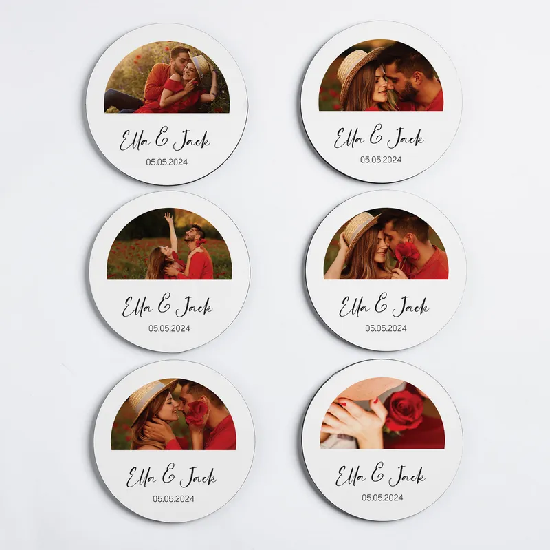 Personalised Photo and Name Coaster Set of 6