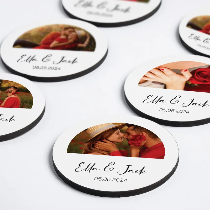 Personalised Photo and Name Coaster Set of 6