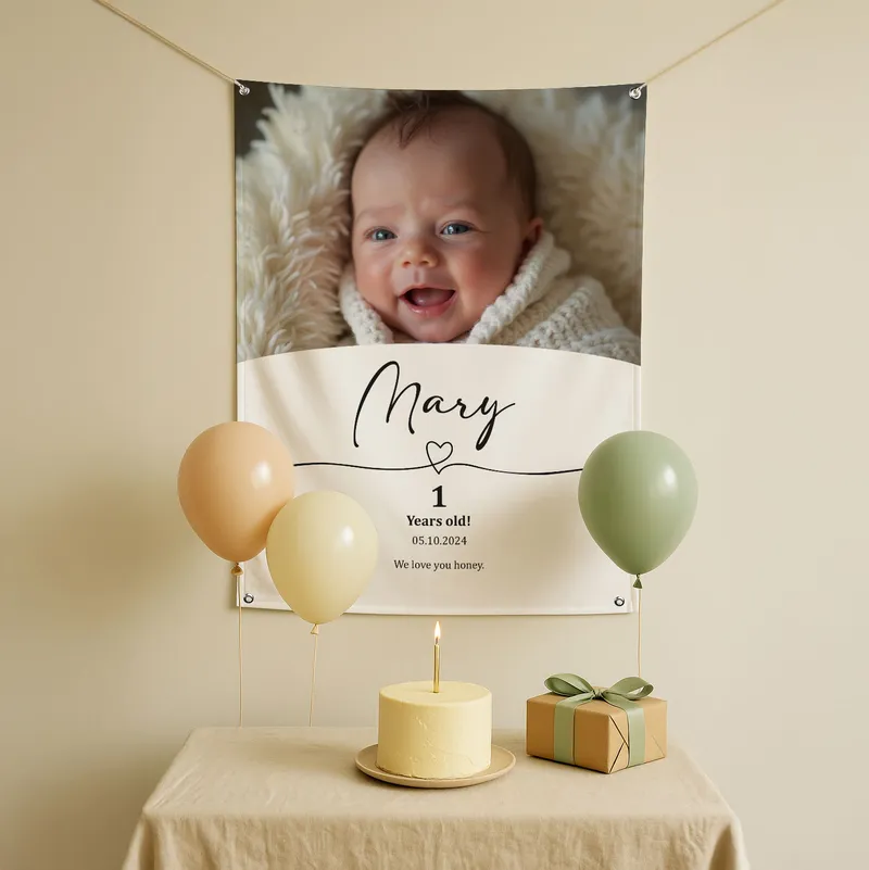 Personalised Photo Birthday Banner - 28x37 Inches