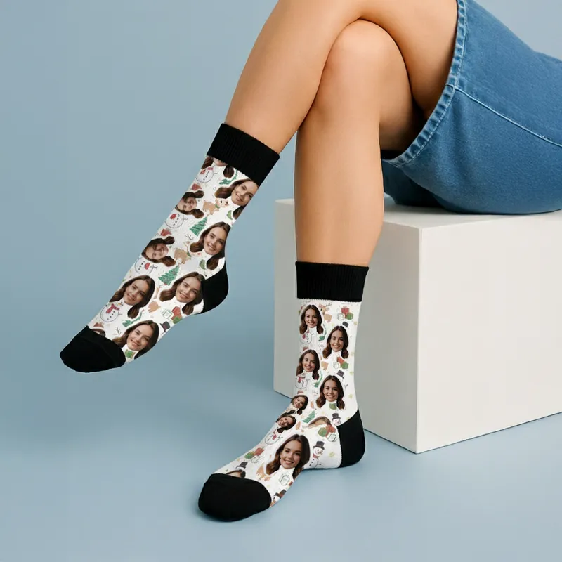 Personalised Photo Christmas Socks
