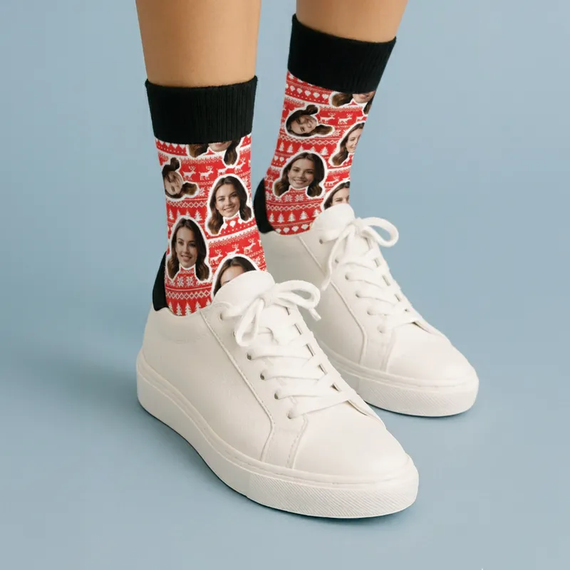 Personalised Photo Christmas Socks