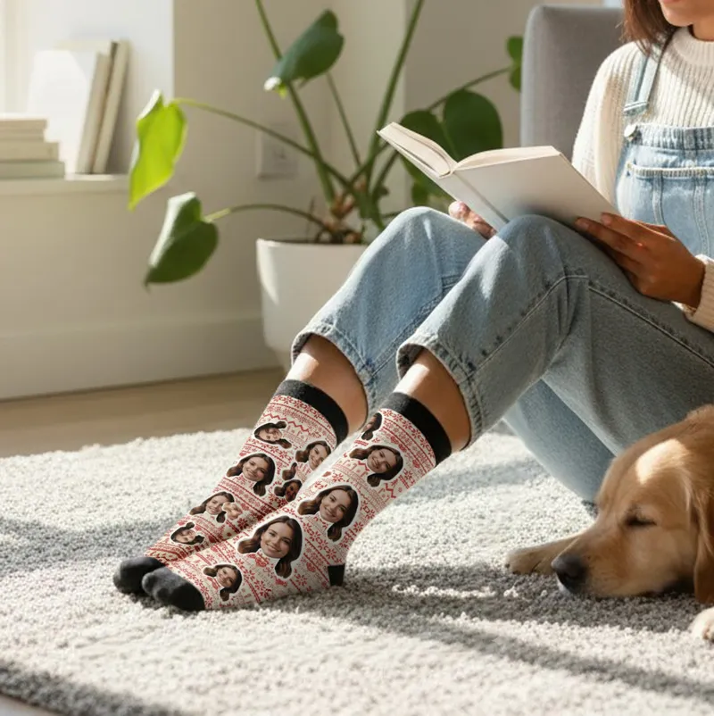 Personalised Photo Christmas Socks