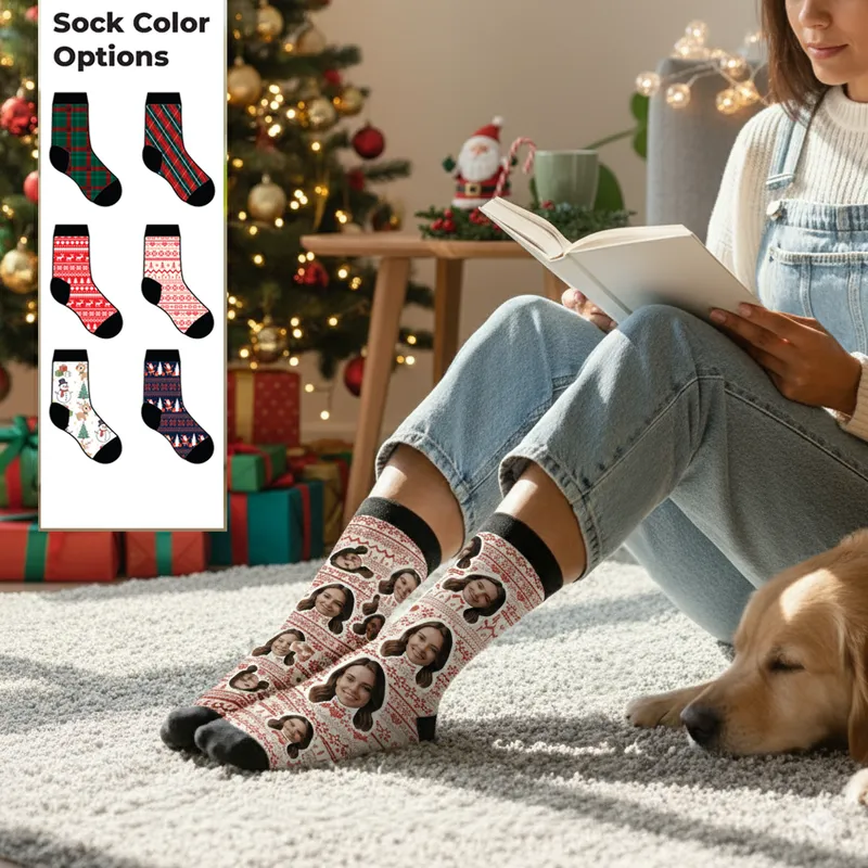 Personalised Photo Christmas Socks