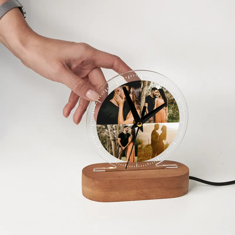 Personalized Photo Clock Keepsake Gift for Wife