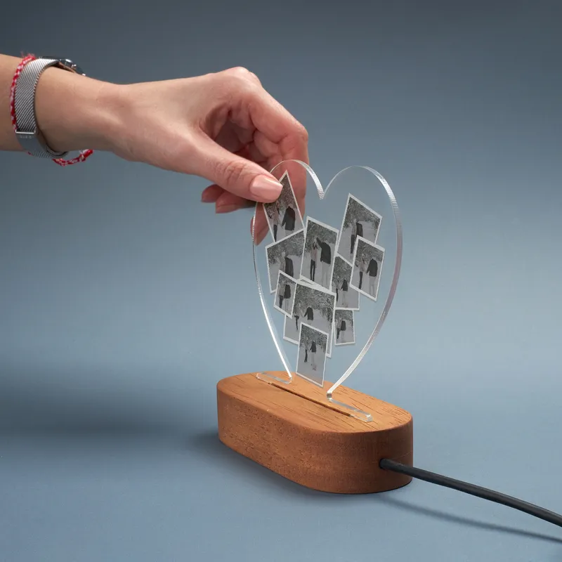 Personalized Photo Collage Heart Lamp