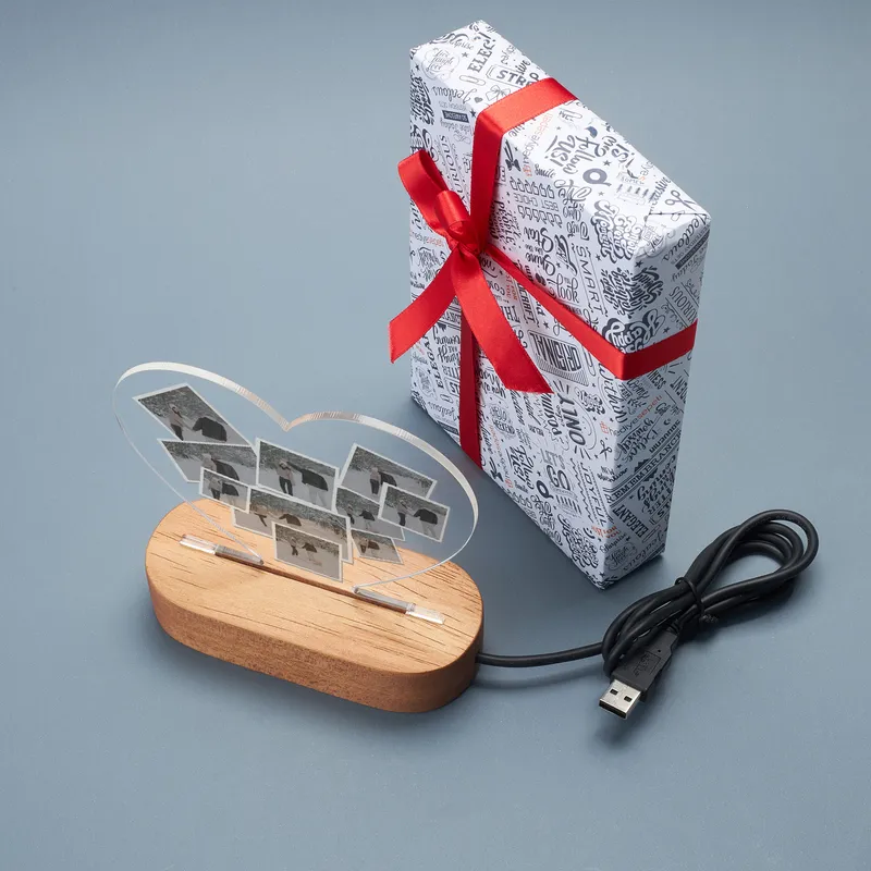 Personalized Photo Collage Heart Lamp