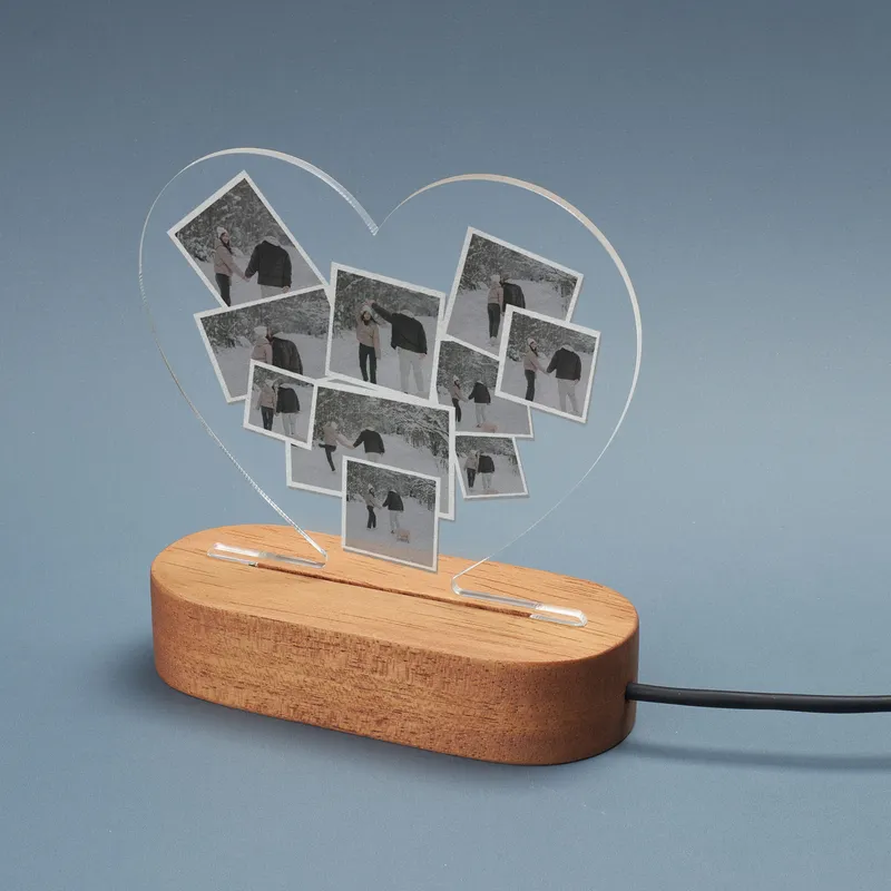 Personalized Photo Collage Heart Lamp