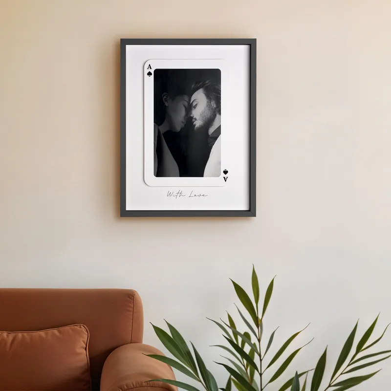 Personalized Photo Frame Ace of Spades Design Gift