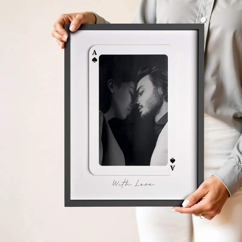 Personalized Photo Frame Ace of Spades Design Gift