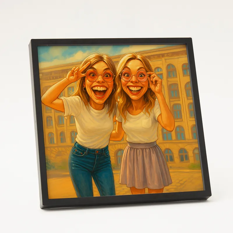 Personalized Photo Frame with Custom Caricature