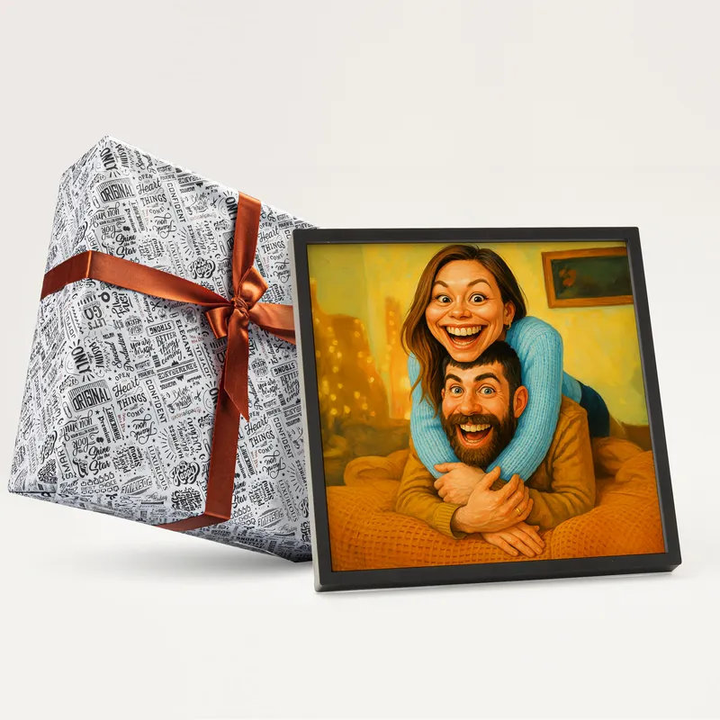 Personalized Photo Frame with Custom Caricature