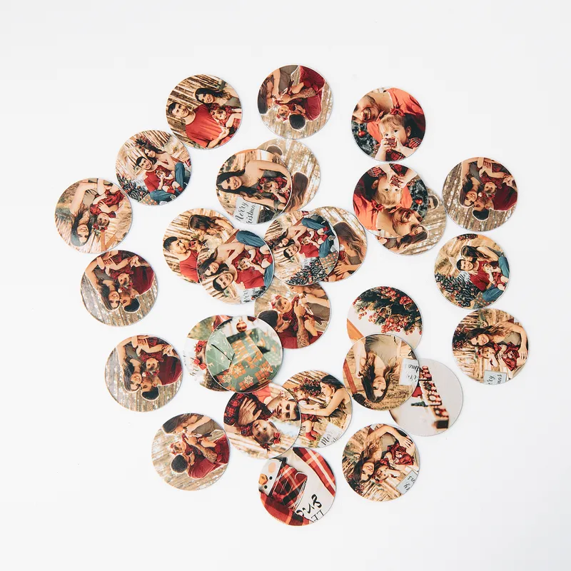 Personalized Photo Fridge Round Magnet - Set Of 35