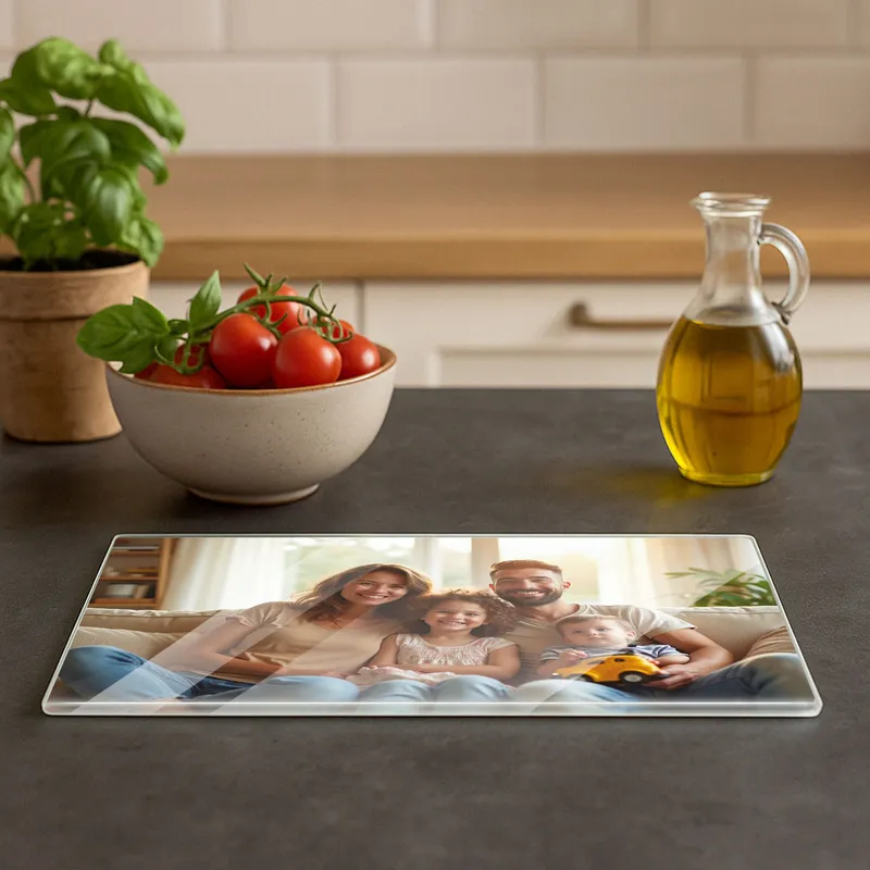 Personalized Photo Glass Cutting Board Gift