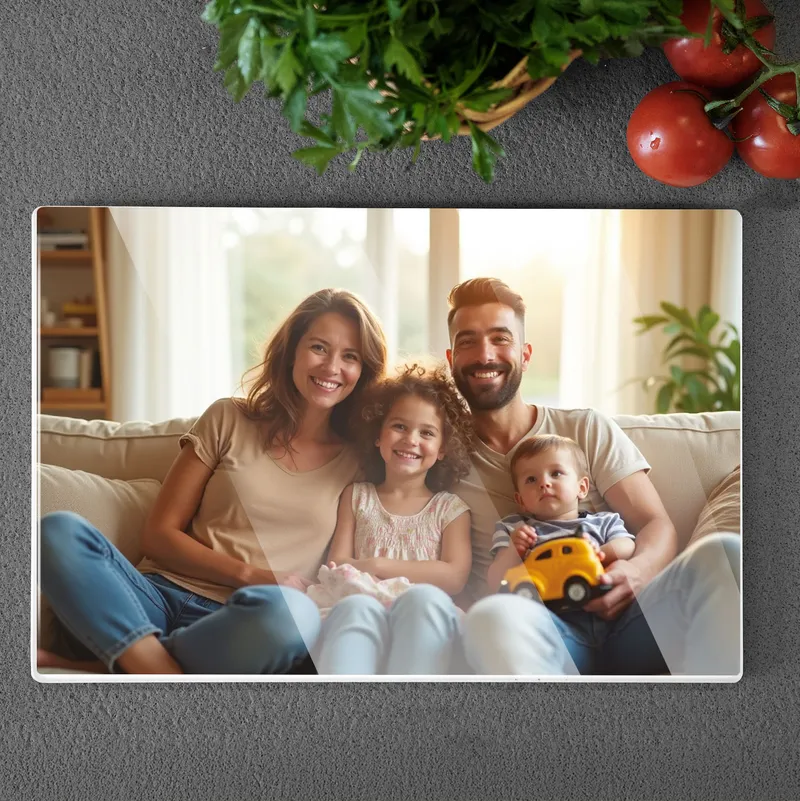 Personalized Photo Glass Cutting Board Gift