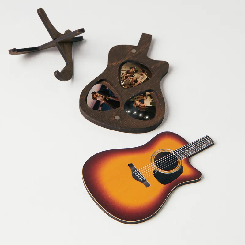 Personalised Photo Guitar Pick and Wooden Box Set
