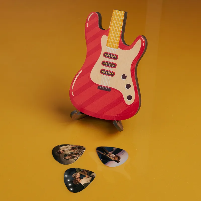 Personalized Photo Guitar Pick Set for Music Lovers - Set Of 3