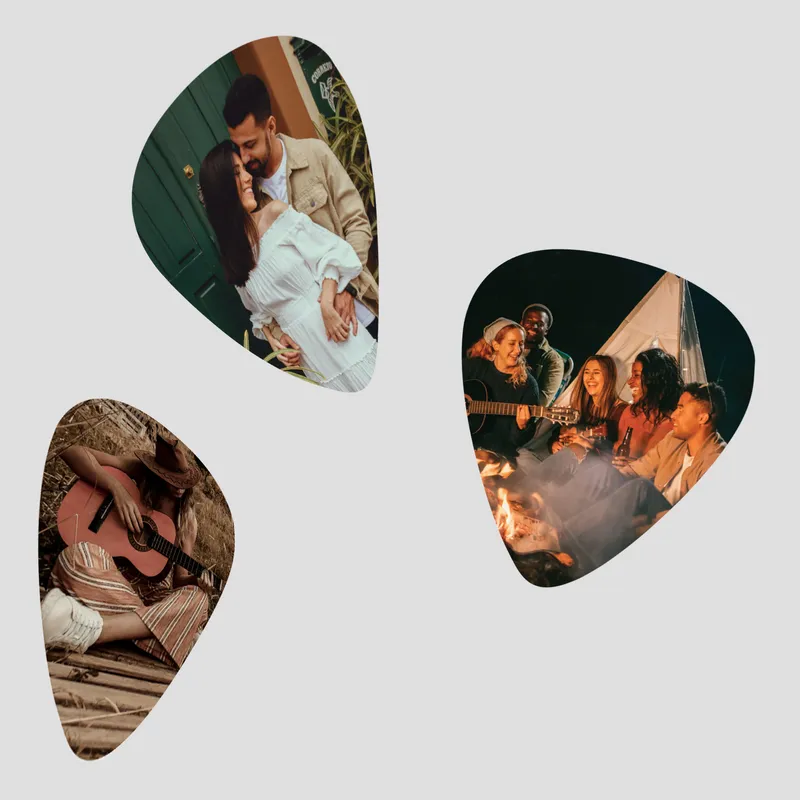 Personalized Photo Guitar Pick Set of 3