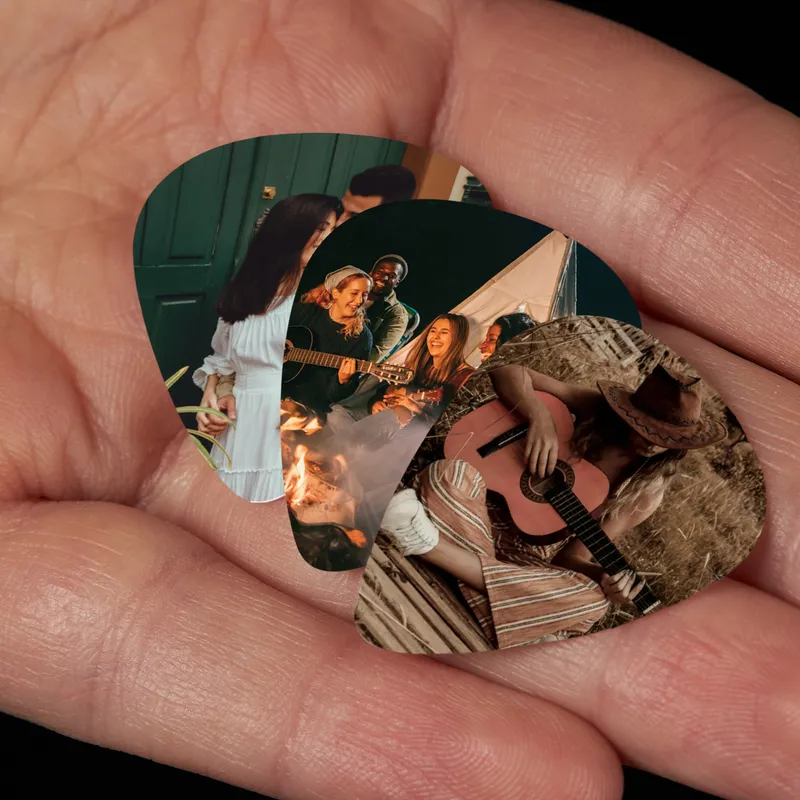 Personalized Photo Guitar Pick Set of 3