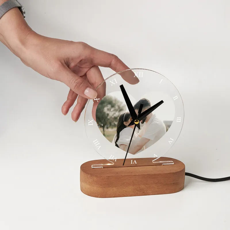 Personalized Photo LED Clock for Romantic Occasions