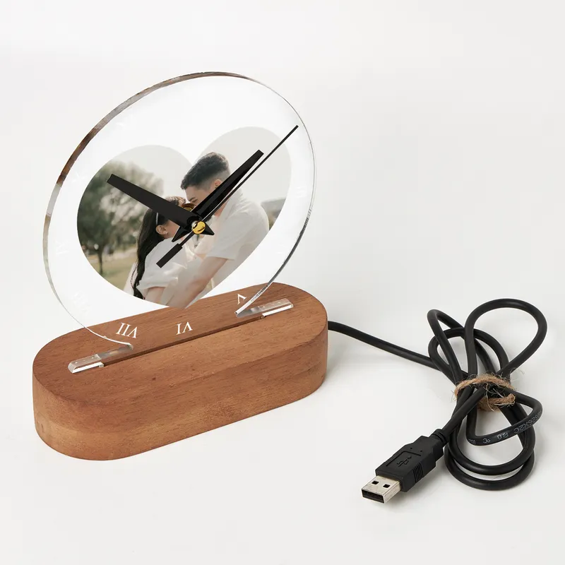 Personalized Photo LED Clock for Romantic Occasions