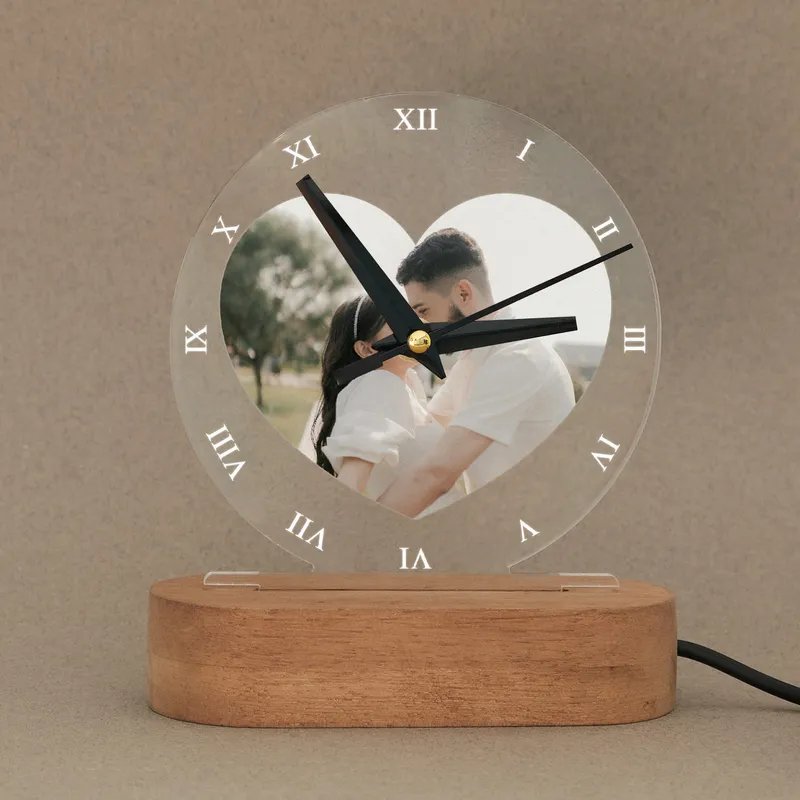 Personalized Photo LED Clock for Romantic Occasions