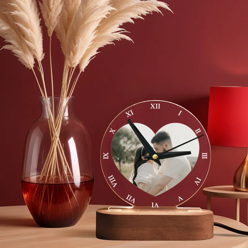 Personalized Photo LED Clock for Romantic Occasions