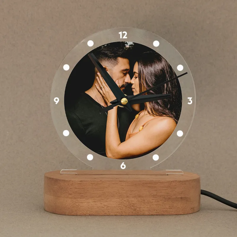 Personalized Photo LED Lamp Desk Clock
