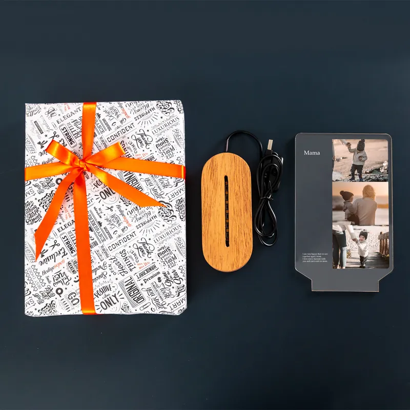 Personalized Photo LED Lamp with Custom Message for Mom