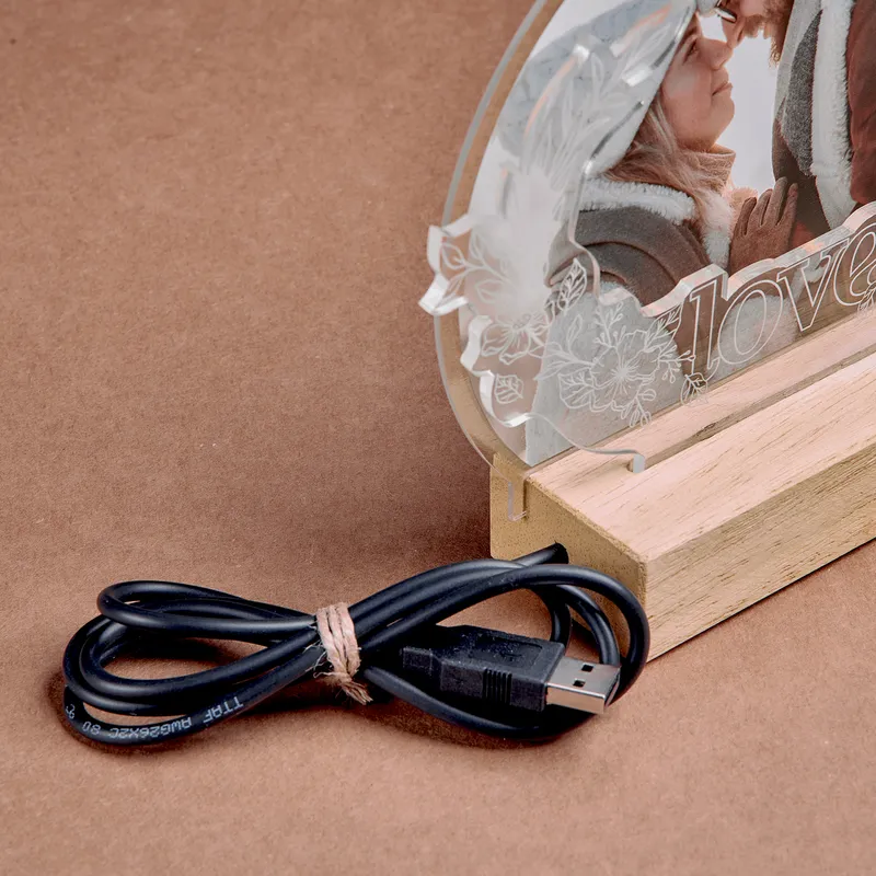 Personalized Photo Love Layered LED Lamp