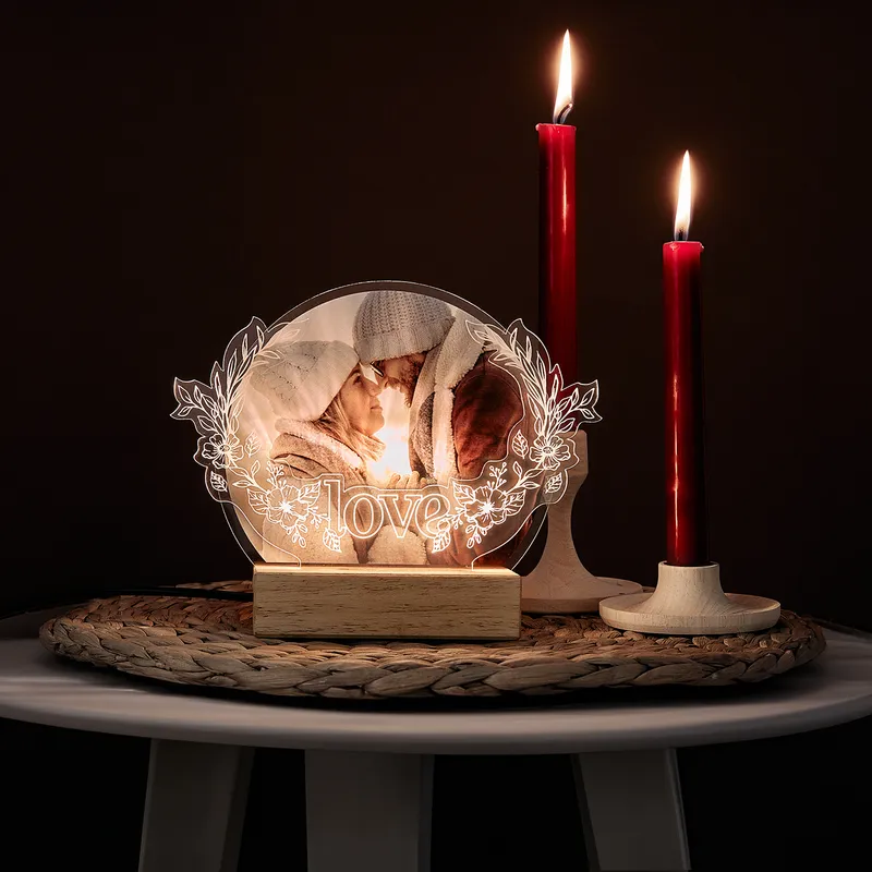 Personalized Photo Love Layered LED Lamp