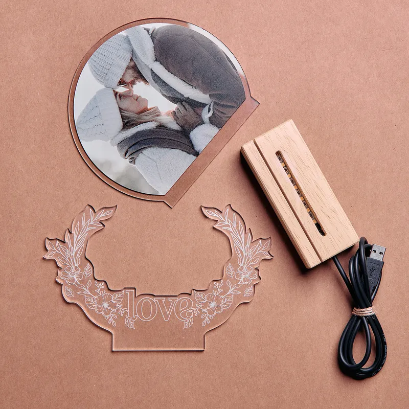 Personalized Photo Love Layered LED Lamp