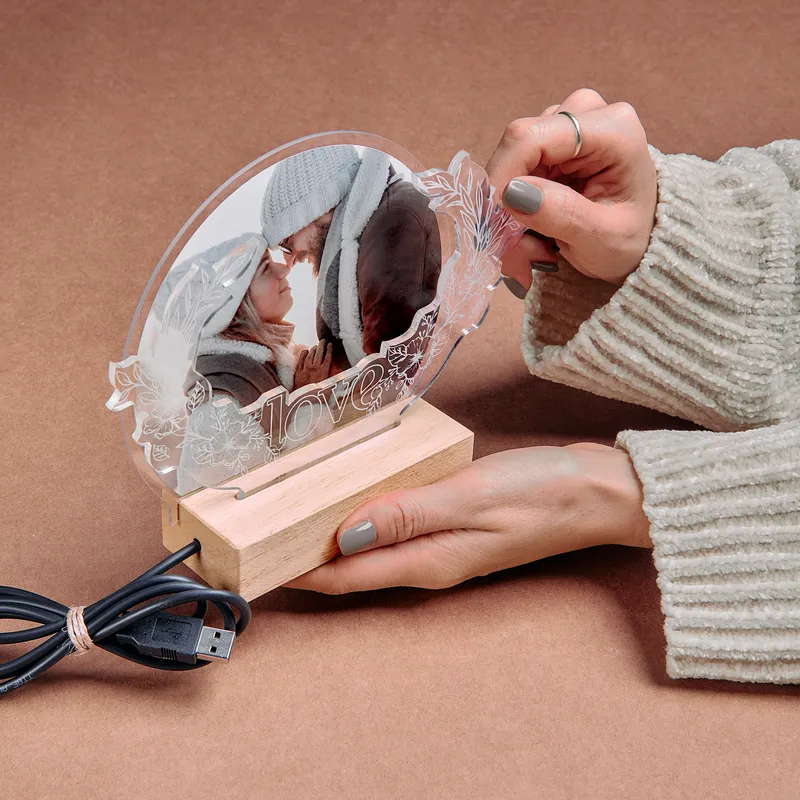 Personalized Photo Love Layered LED Lamp