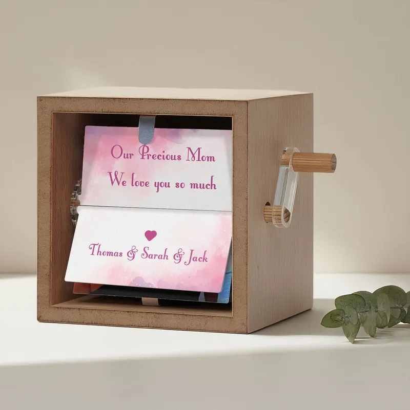 Personalized Photo Message Wooden Flipbook for Mom