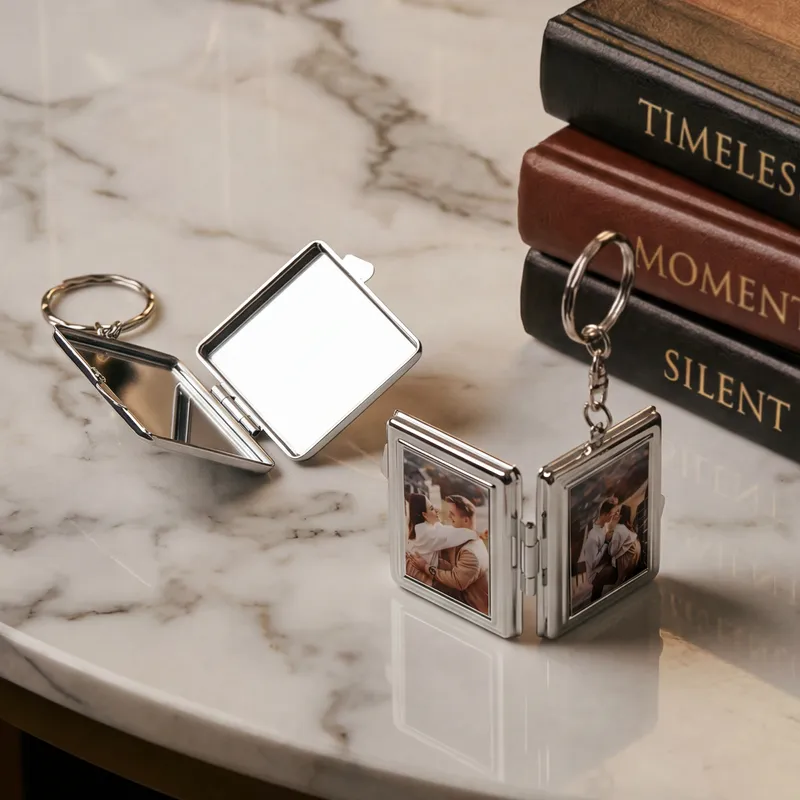 Personalized Photo Mirror Keychain Keepsake