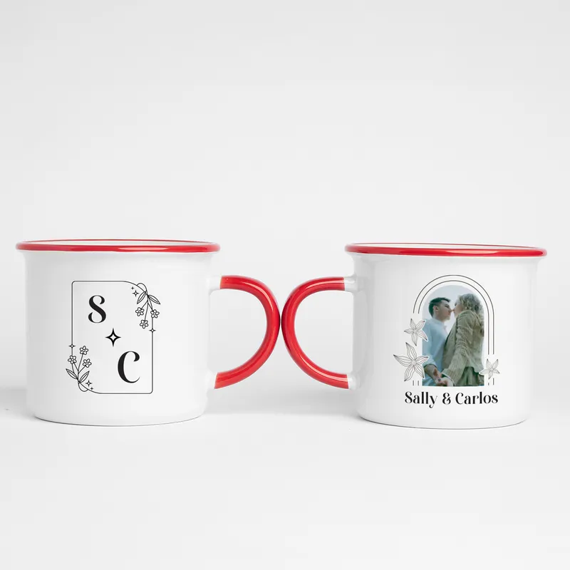 Personalized Photo Mug with Initials for Couples