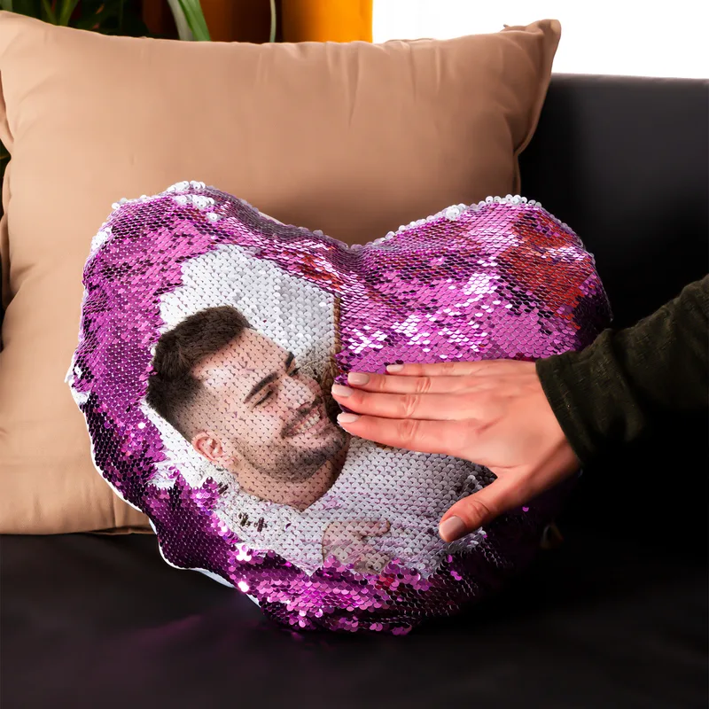 Personalized Photo Printed Heart Shaped Magic Pillow
