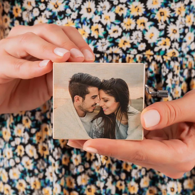 Personalised Photo Wooden Music Box for Special Moments