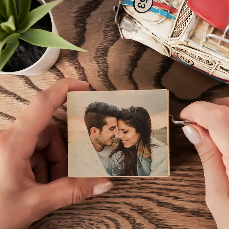 Personalised Photo Wooden Music Box for Special Moments