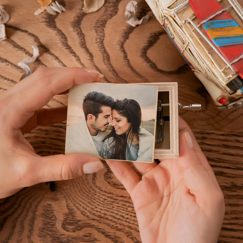 Personalised Photo Wooden Music Box for Special Moments
