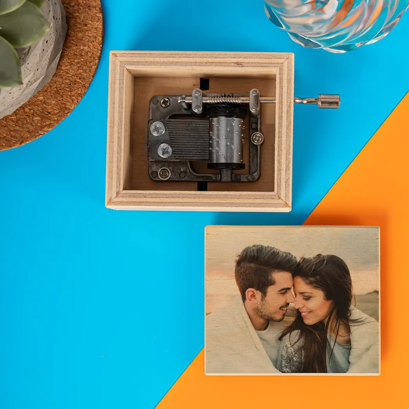 Personalised Photo Wooden Music Box for Special Moments