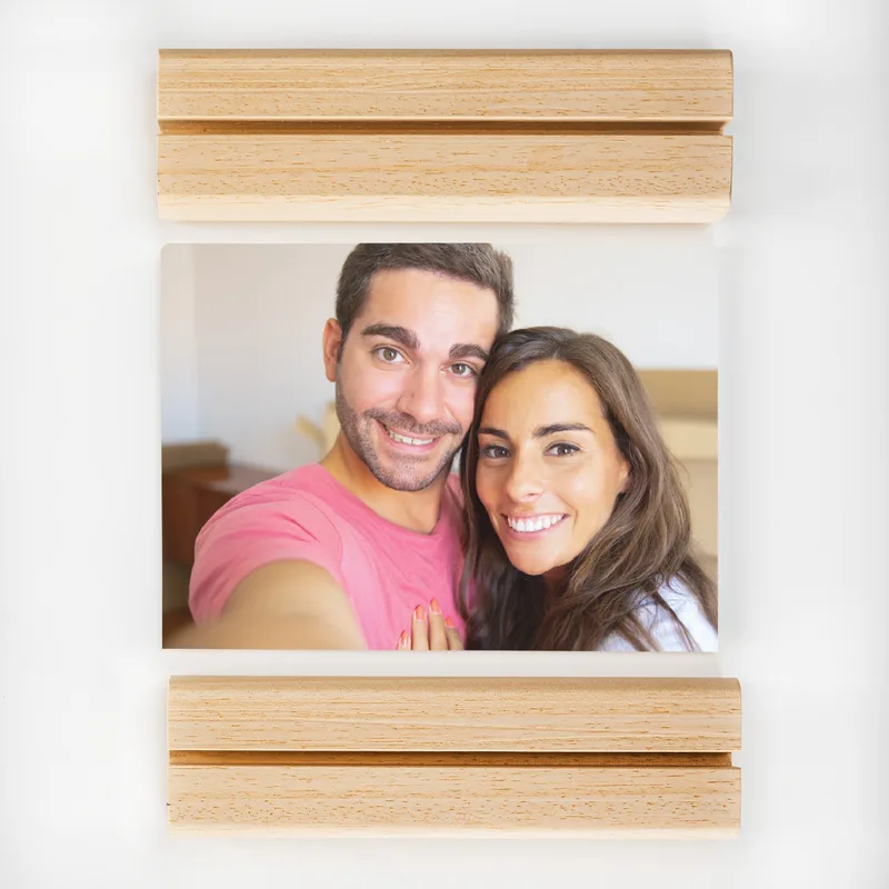 Personalized Photo Printed Plexiglass with Wooden Base