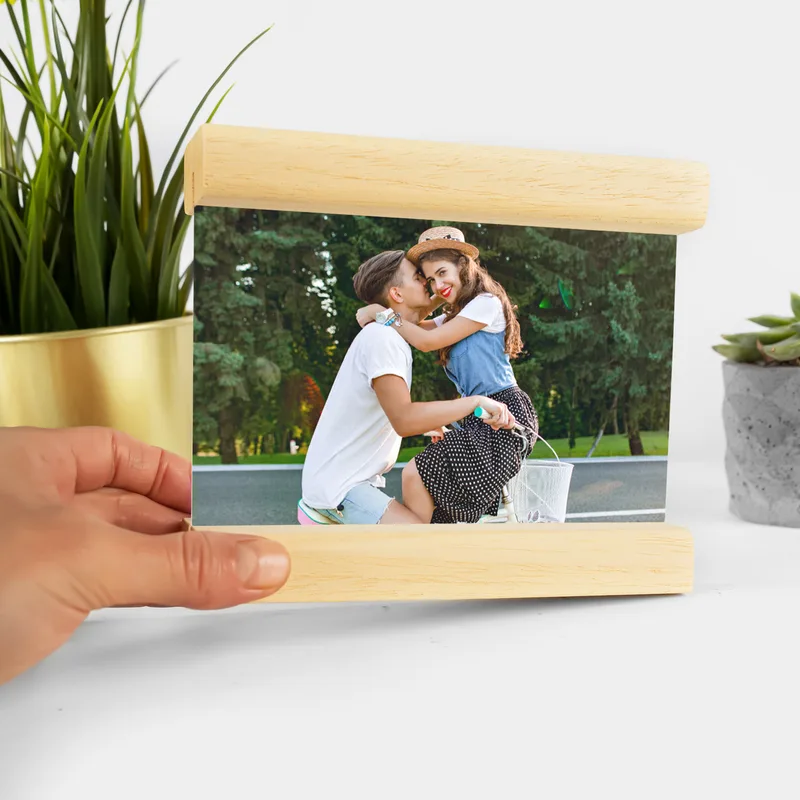 Personalized Photo Printed Plexiglass with Wooden Base